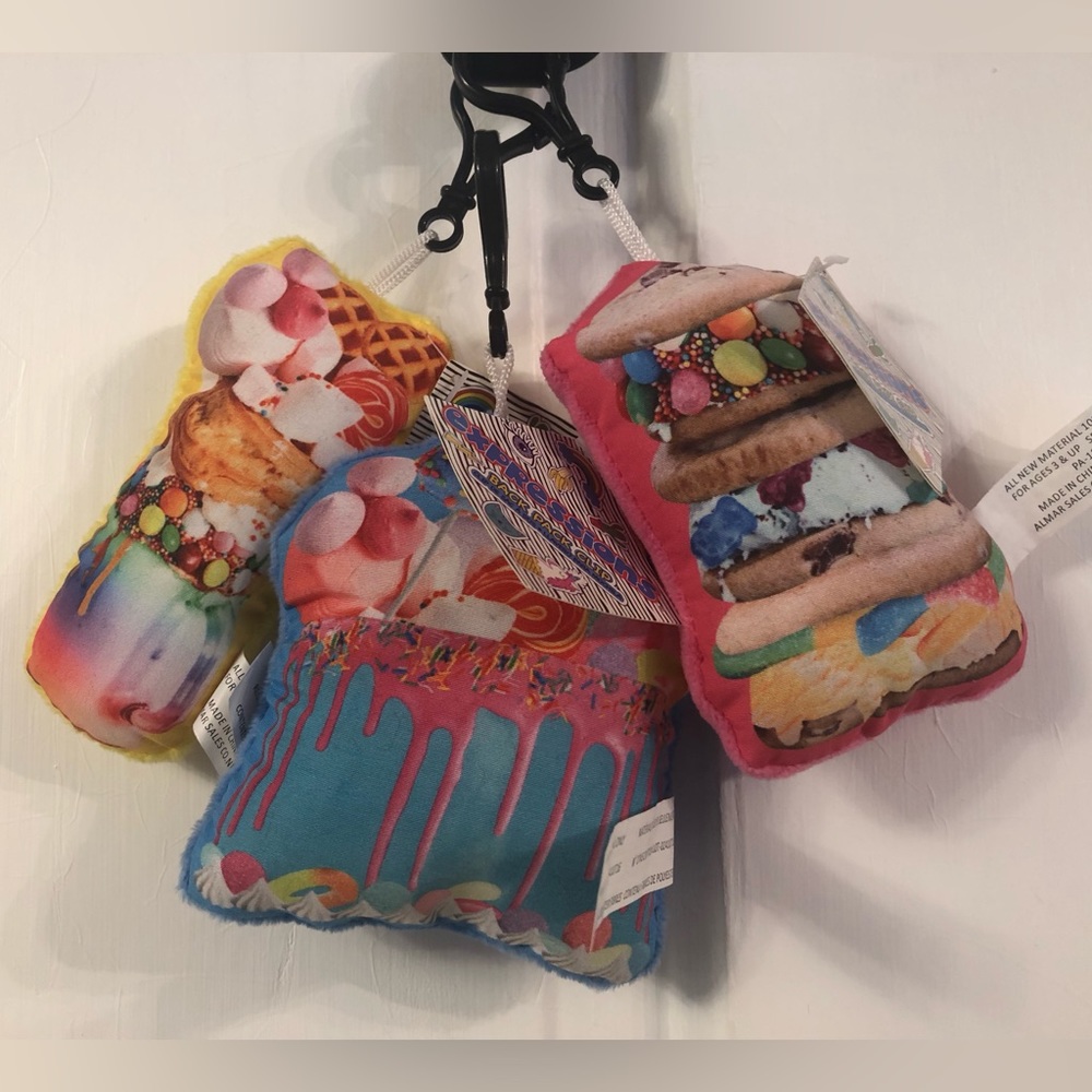Bundle of three dessert themed backpack clips!